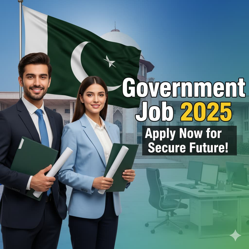 Young professionals preparing for Government Job 2025 applications in Pakistan with confidence and official documents